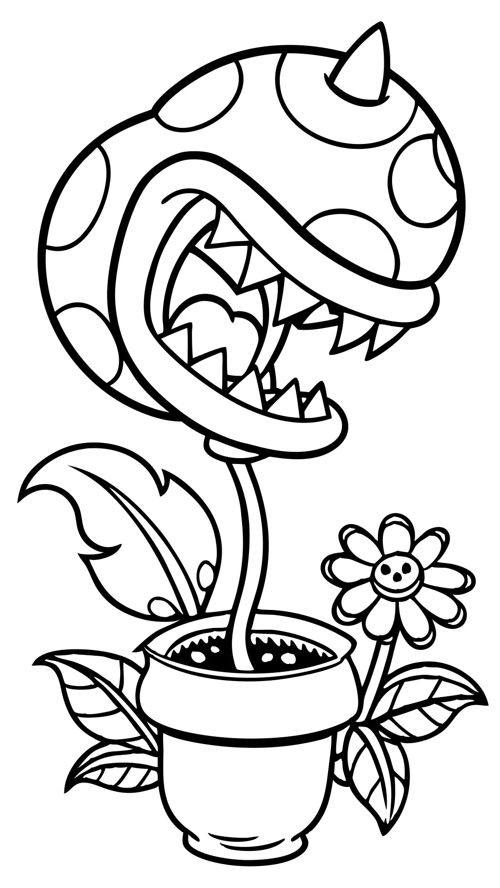 coloriage de plante piranha